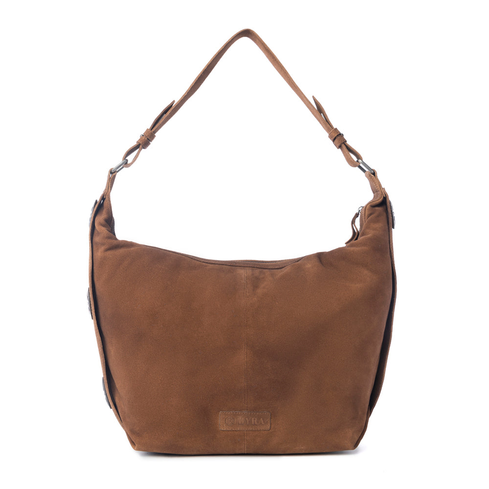 Sac à bandoulière en cuir suédé Myra Paradise Valley marron auburn