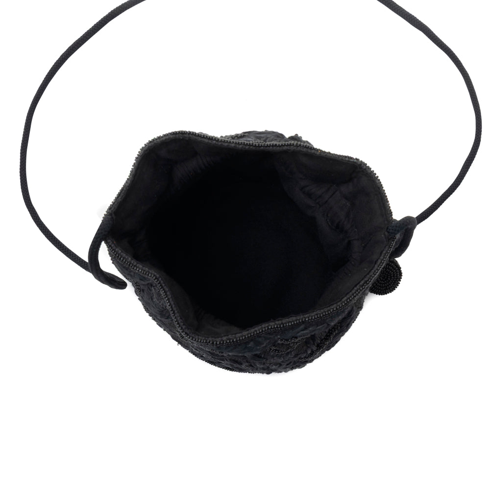 Sac seau Western Myra Honey Vine pour femme en noir avec détails brodés