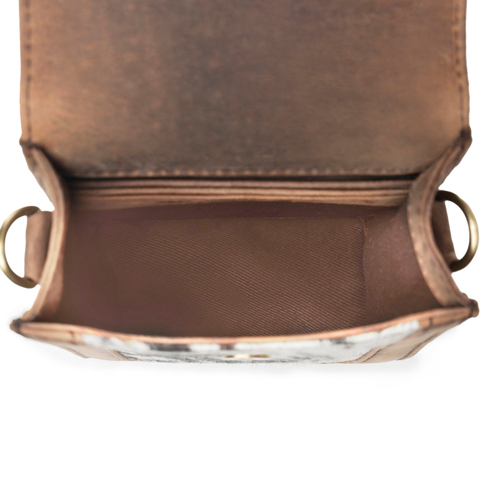 Sac en cuir chevelu Myra Lasso Lane Hairon en Snowhide
