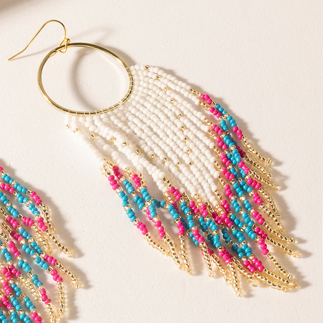 Boucles d'oreilles Myra Vaquera Glow Fringe Rose Fuchsia
