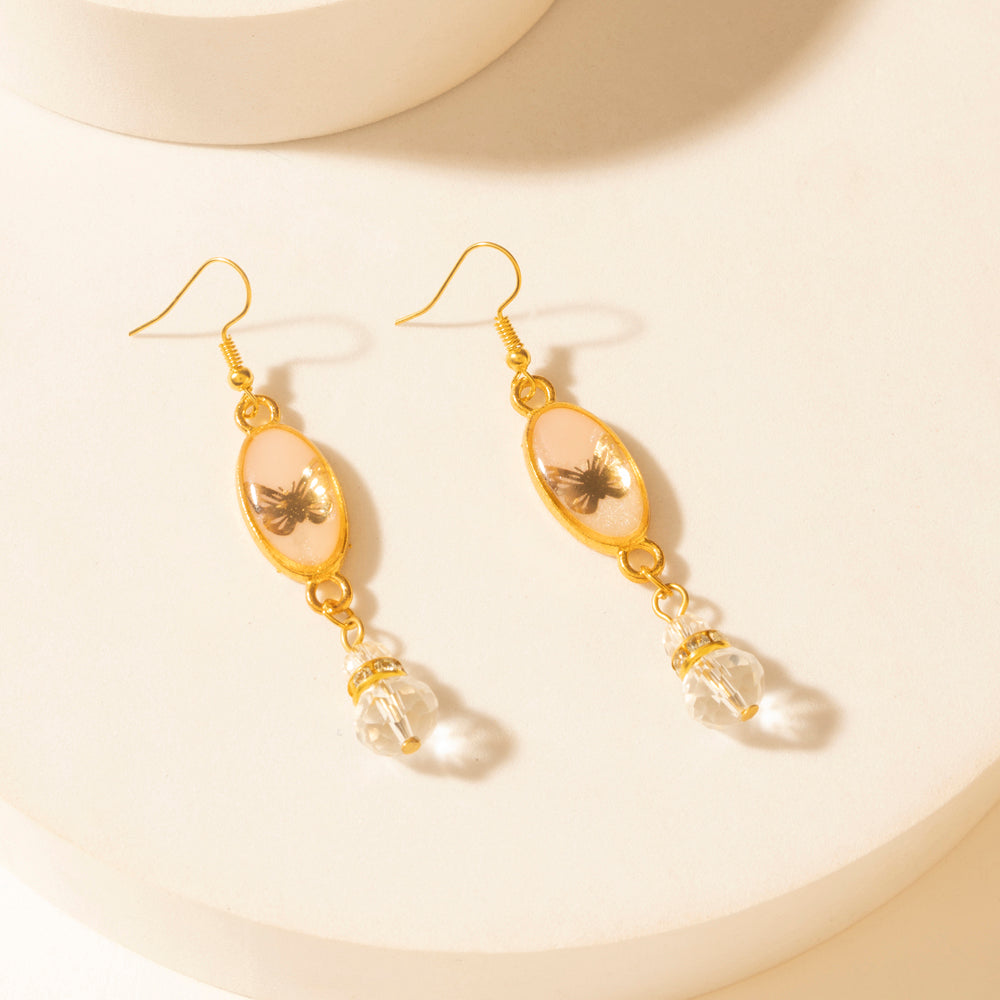 Boucles d'oreilles pendantes Myra Honey Crystal couleur Rouge Aube