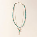 Collier Myra Feathered Sage en bleu sarcelle
