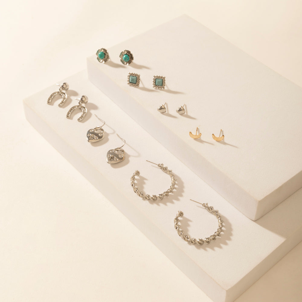 Boucles d'oreilles Myra Moonbeam serties en argent brillant