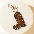 Porte-clés pendentif botte Myra Legend en cuir Carve Tan
