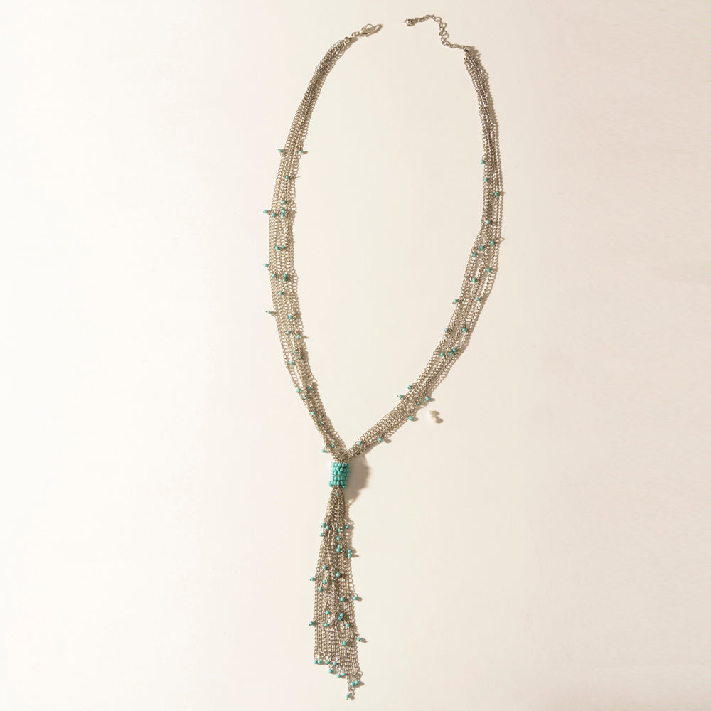 Collier Myra Mist River Tassel en mélange argenté