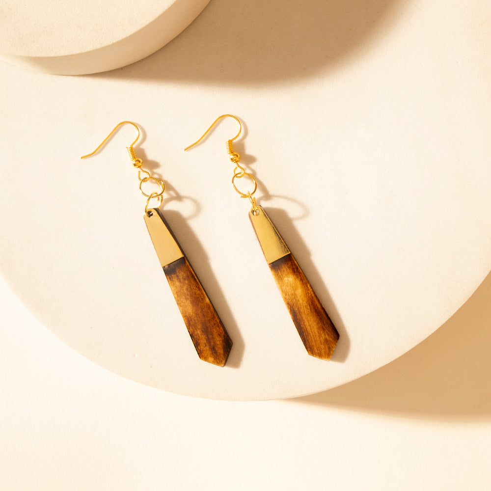 Boucles d'oreilles pendantes Myra Brindle Trail en cuir fumé