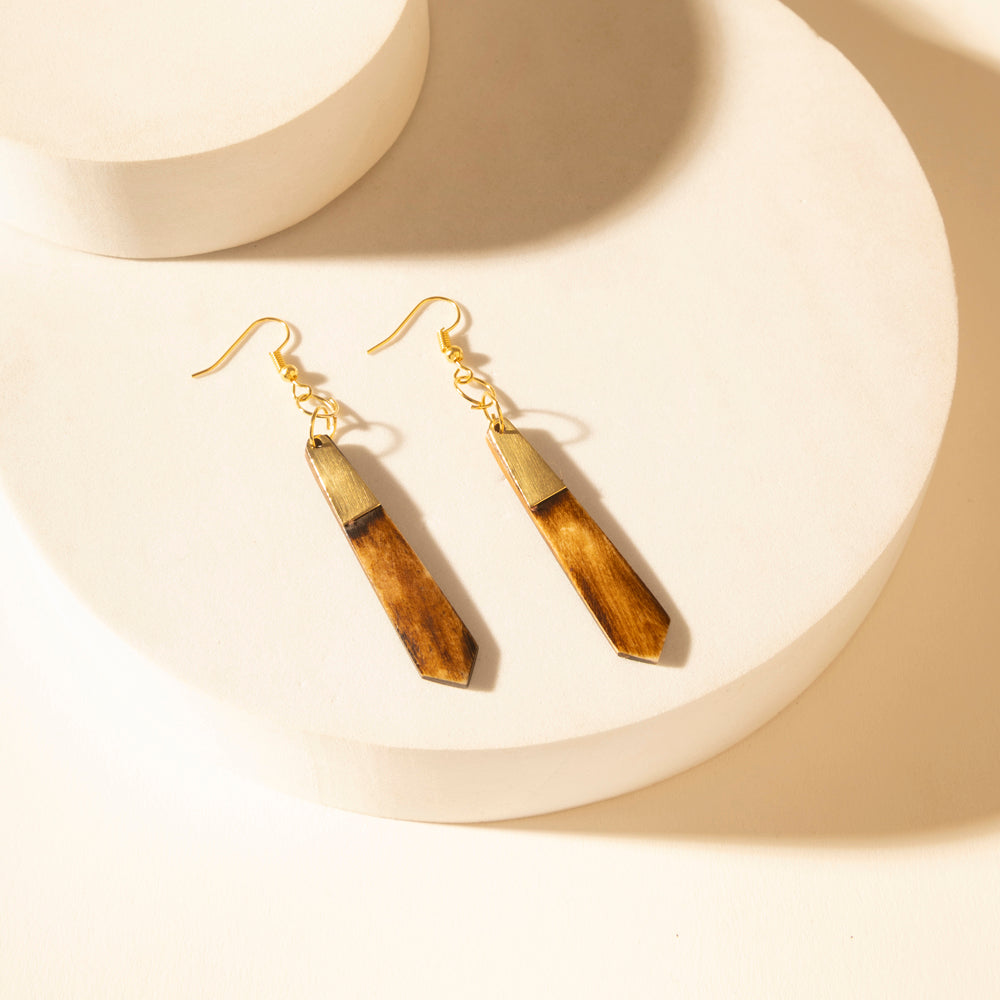 Boucles d'oreilles pendantes Myra Brindle Trail en cuir fumé