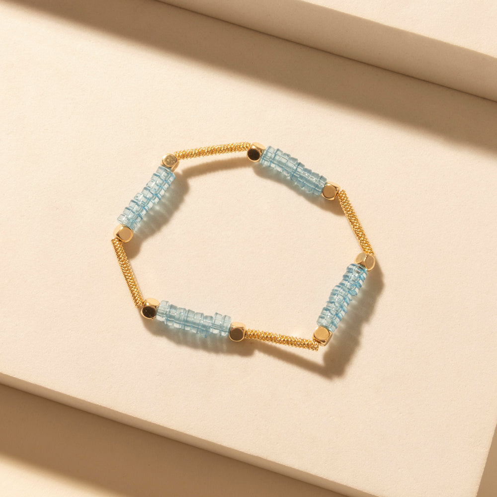 Bracelet Myra Gilded Lasso empilable en bleu Arena