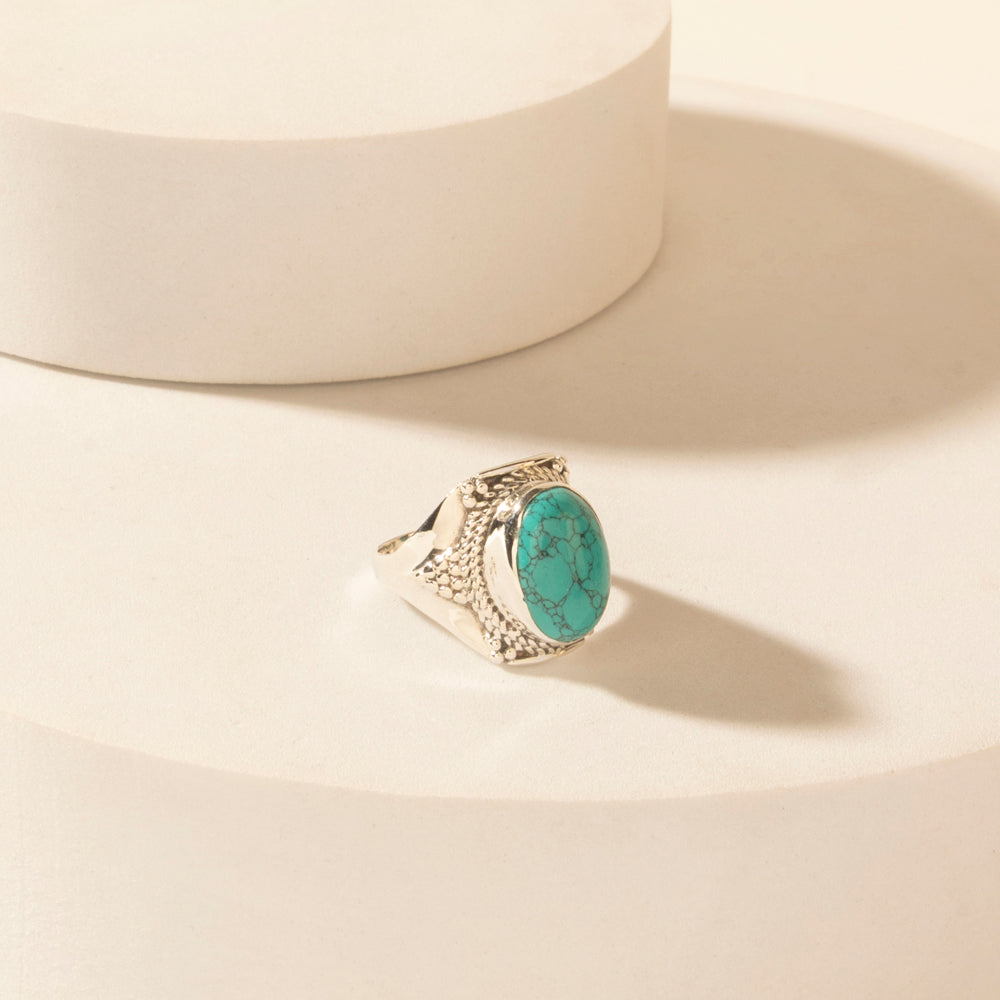Bague en argent sterling Myra Moonstrike « Arène sarcelle »