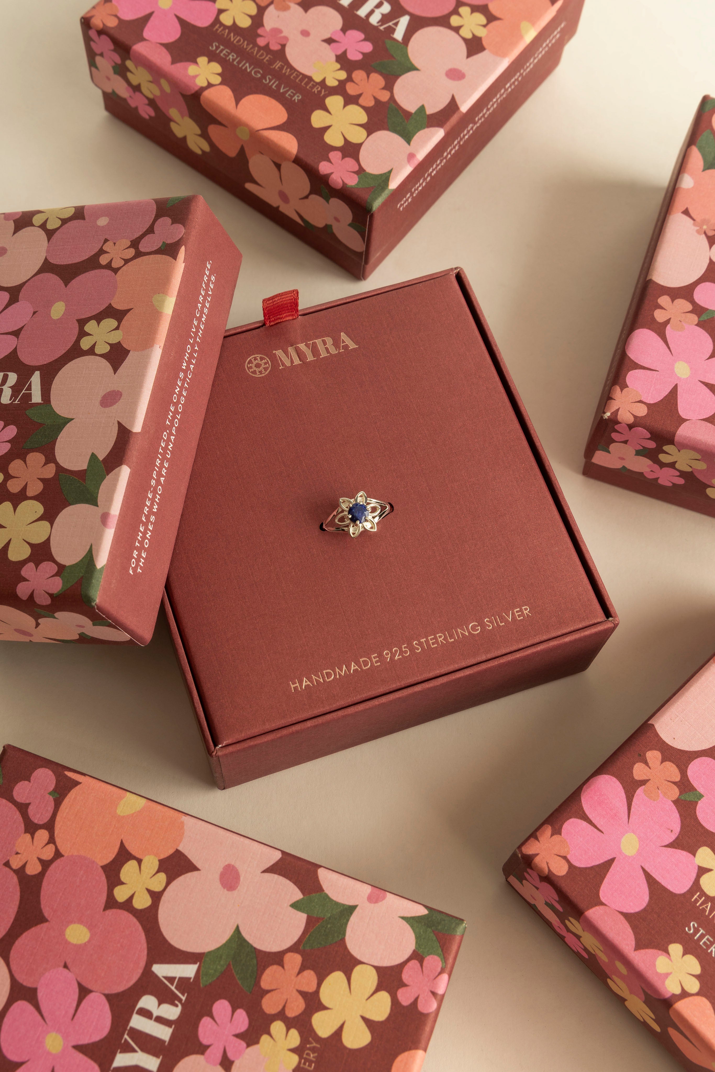 Bague Myra Canyon en argent sterling Rosée Bleu Nuit Étoilé