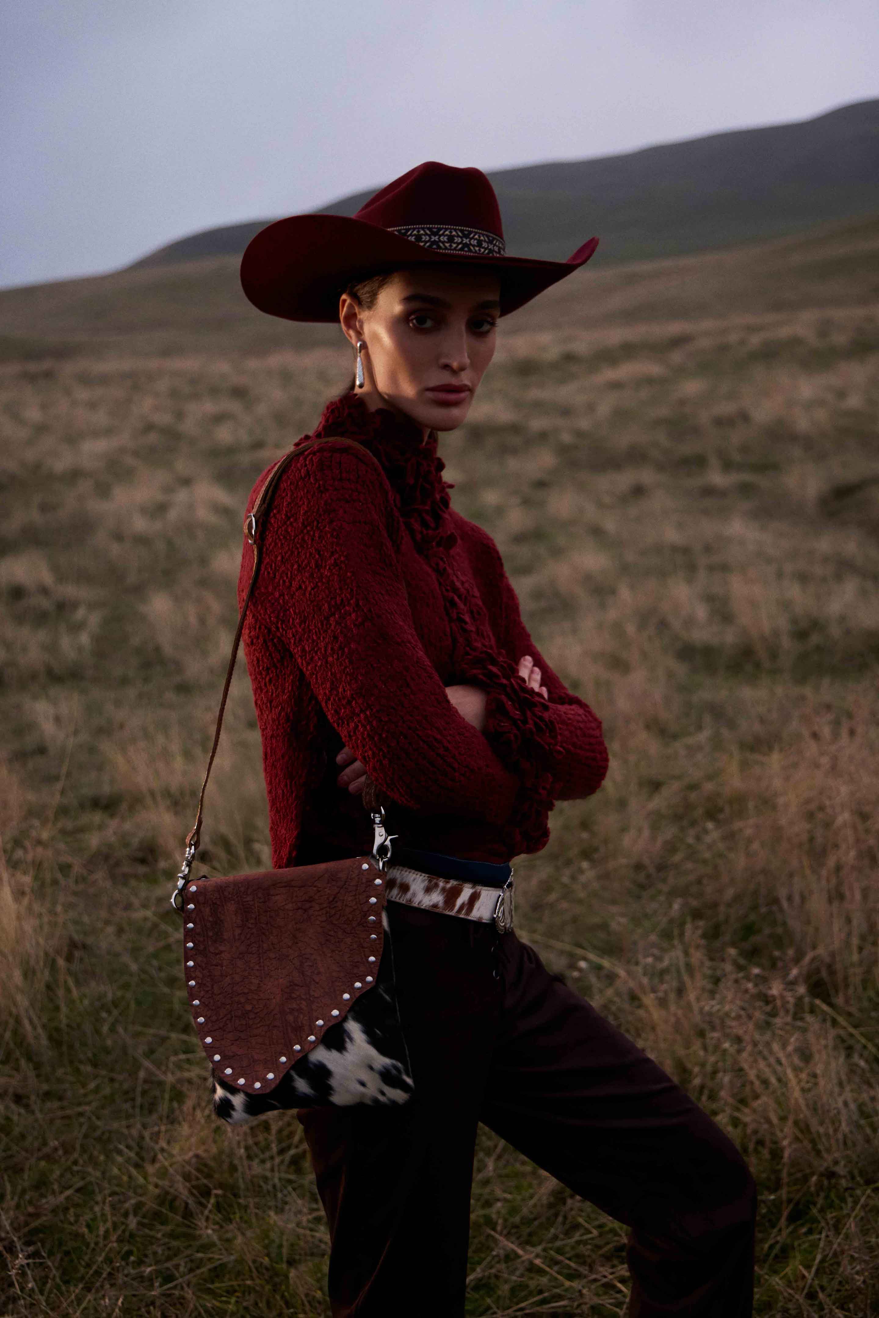 Sac Myra Stonebrook en toile et cuir de vachette à motif tacheté ivoire