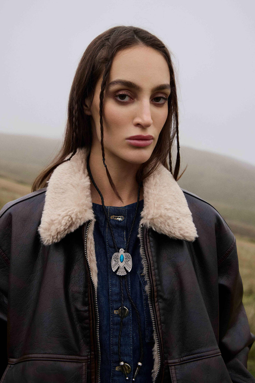 Bolo cravate Myra Mystic Skies en turquoise Mesa