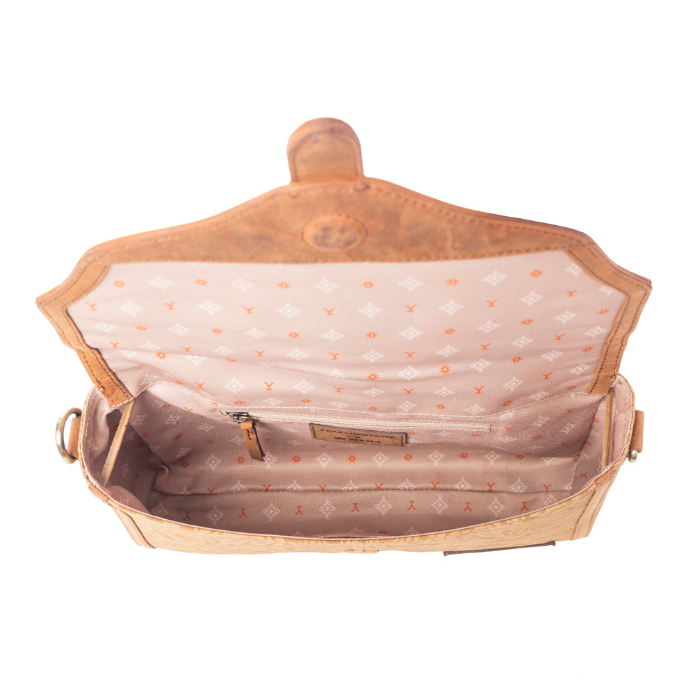 Yellowstone Maverick Sky Crossbody with Buckle in Amber