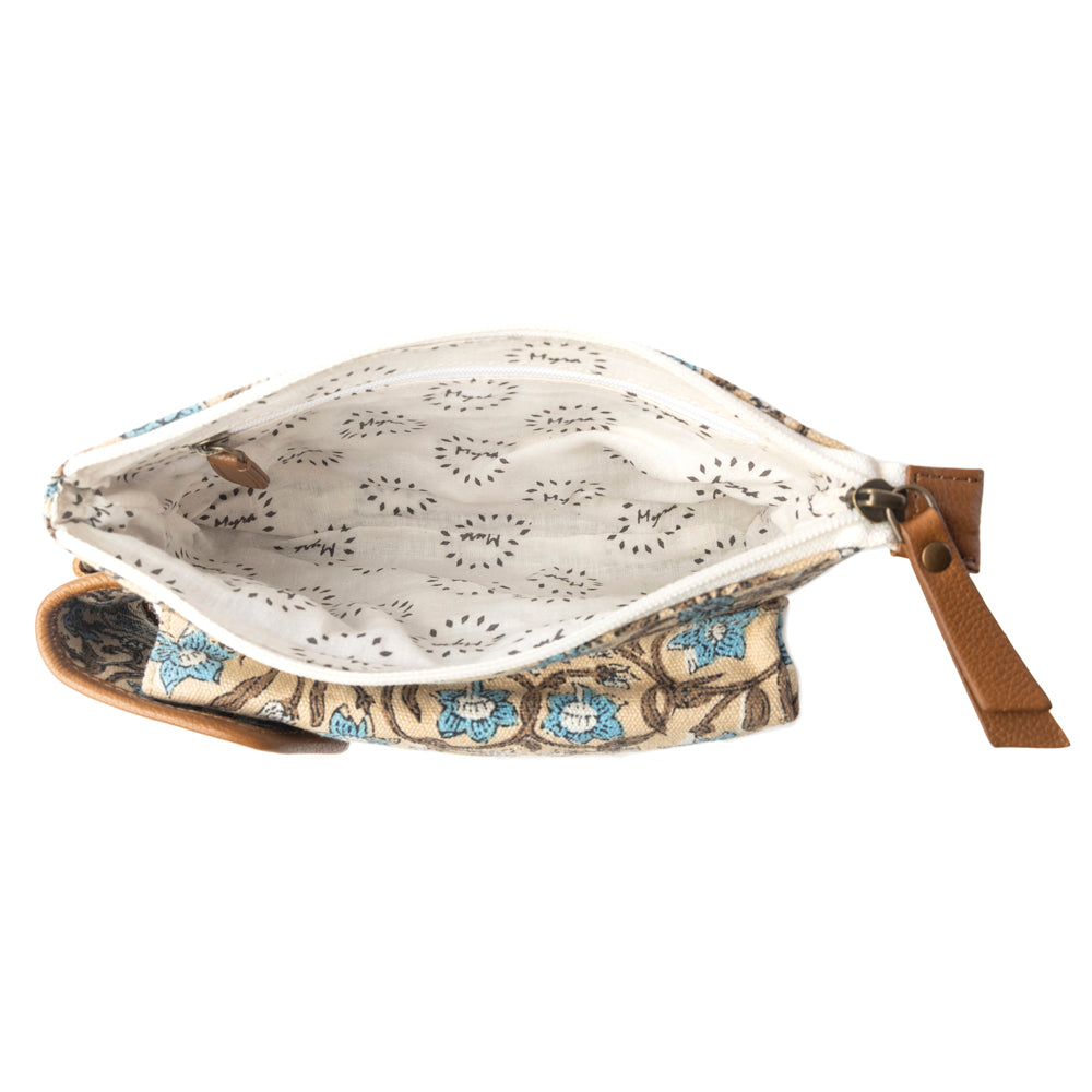 Sac à bandoulière Myra Skyvine Ridge avec compartiment pour téléphone portable, motif fleurs bleues