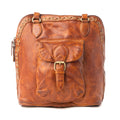 Sac en cuir véritable Myra Hearthfire à boucle, coloris marron cognac