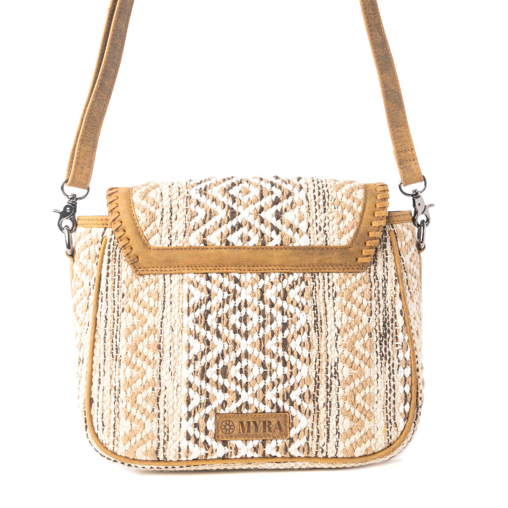 Sac à bandoulière tissé Myra Moonlace Range en Beige Mojave