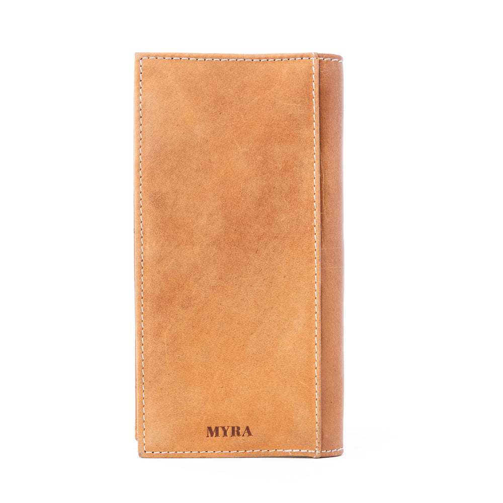 Portefeuille en cuir gravé à la main pour homme Myra Sheriff's Crest en marron Bronco