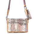 Sac à bandoulière en cuir Myra Elysian Charm, imprimé serpent onyx