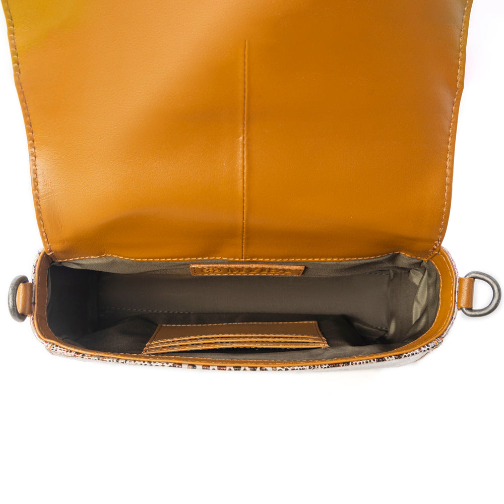 Sac à bandoulière en cuir Myra Elysian Charm, imprimé serpent onyx