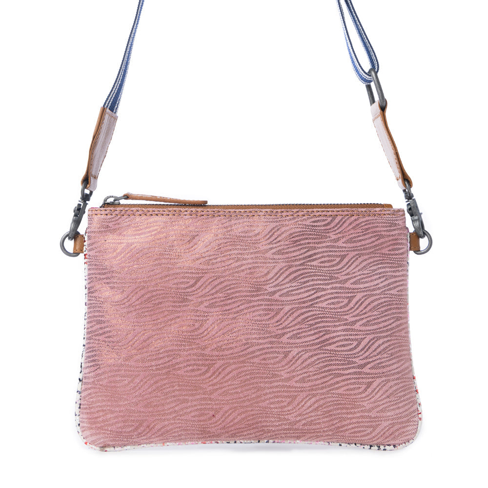 Sac Myra Rosette Trail en cuir imprimé serpent mauve