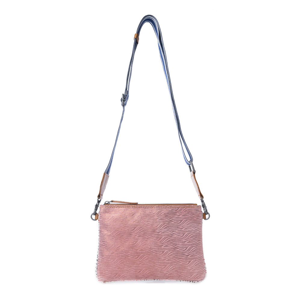 Sac Myra Rosette Trail en cuir imprimé serpent mauve