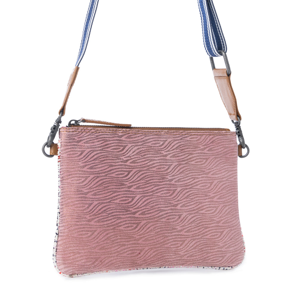Sac Myra Rosette Trail en cuir imprimé serpent mauve