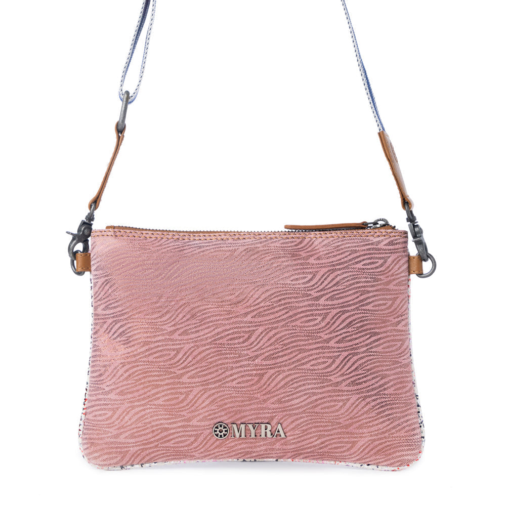 Sac Myra Rosette Trail en cuir imprimé serpent mauve