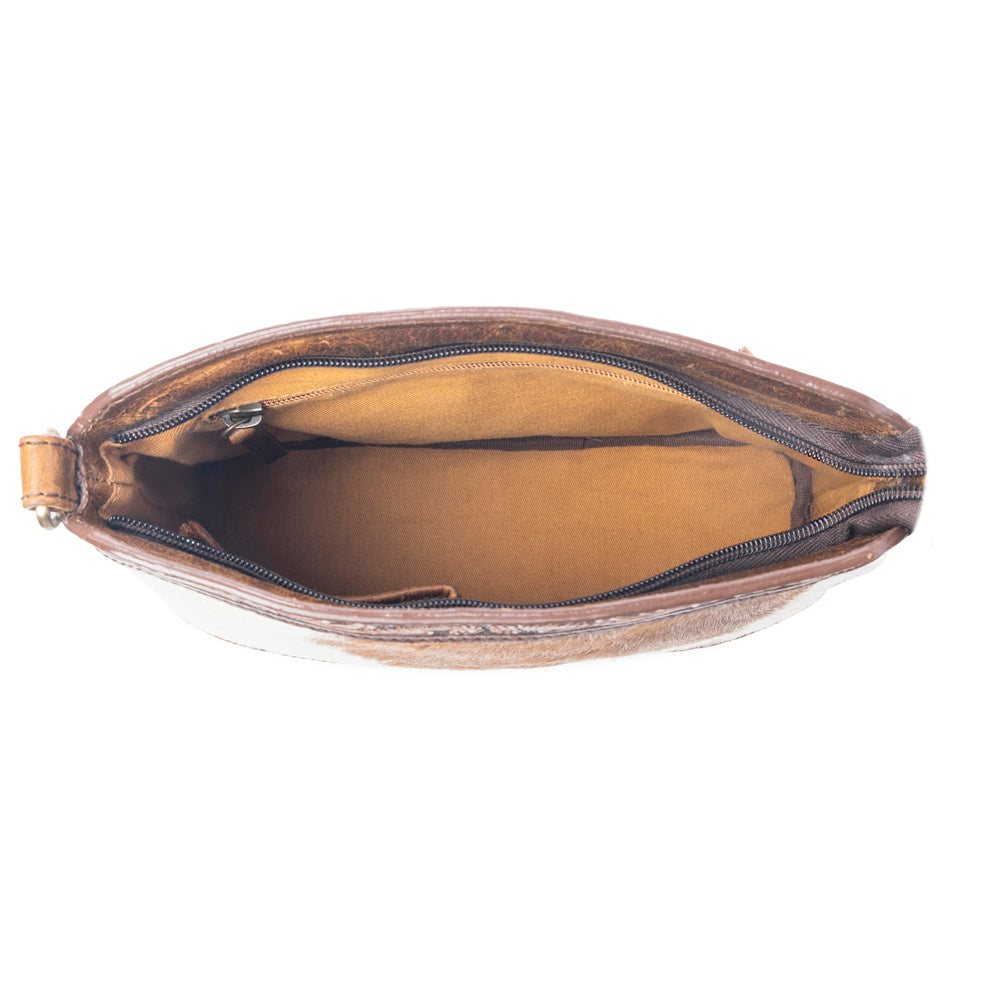 Sac en cuir clouté Myra Prairie Forge Hairon en marron rodéo