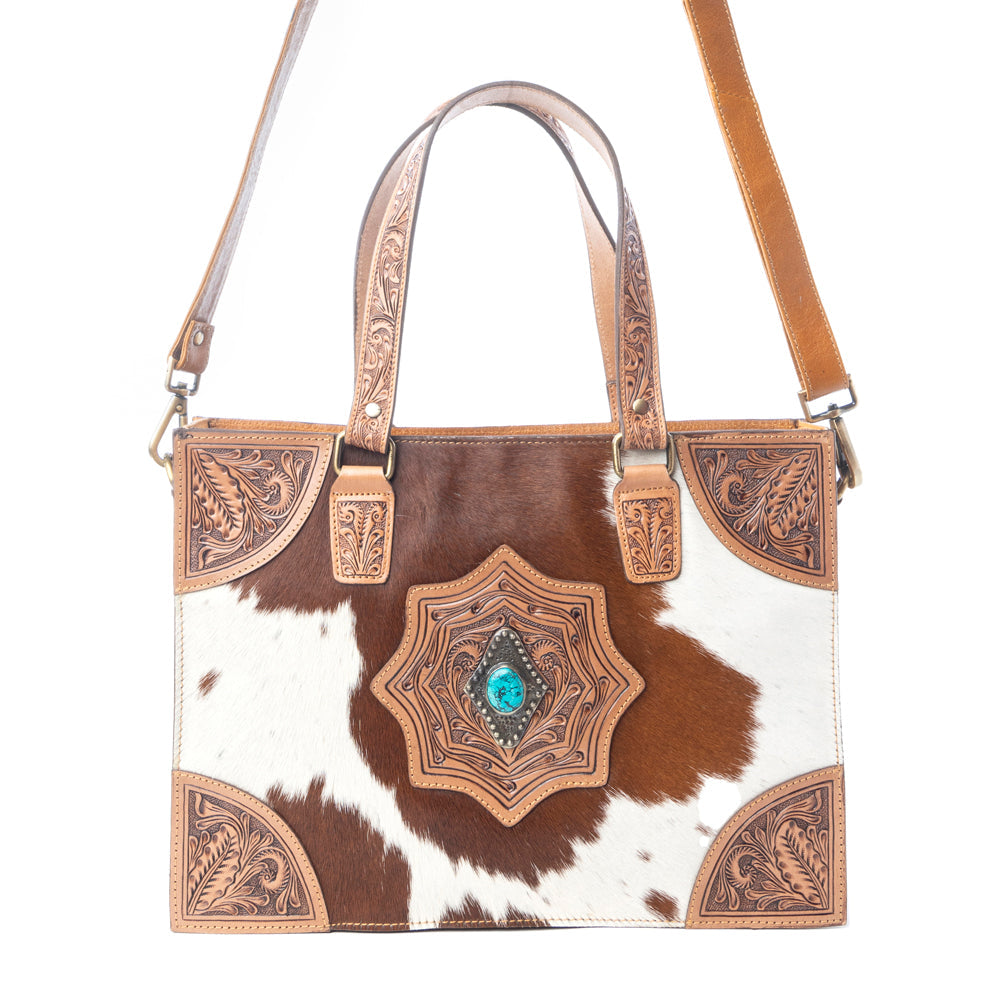 Sac à main Myra Desert Jewel en cuir Timber Brown avec tannage manuel et dissimulation d'arme à feu