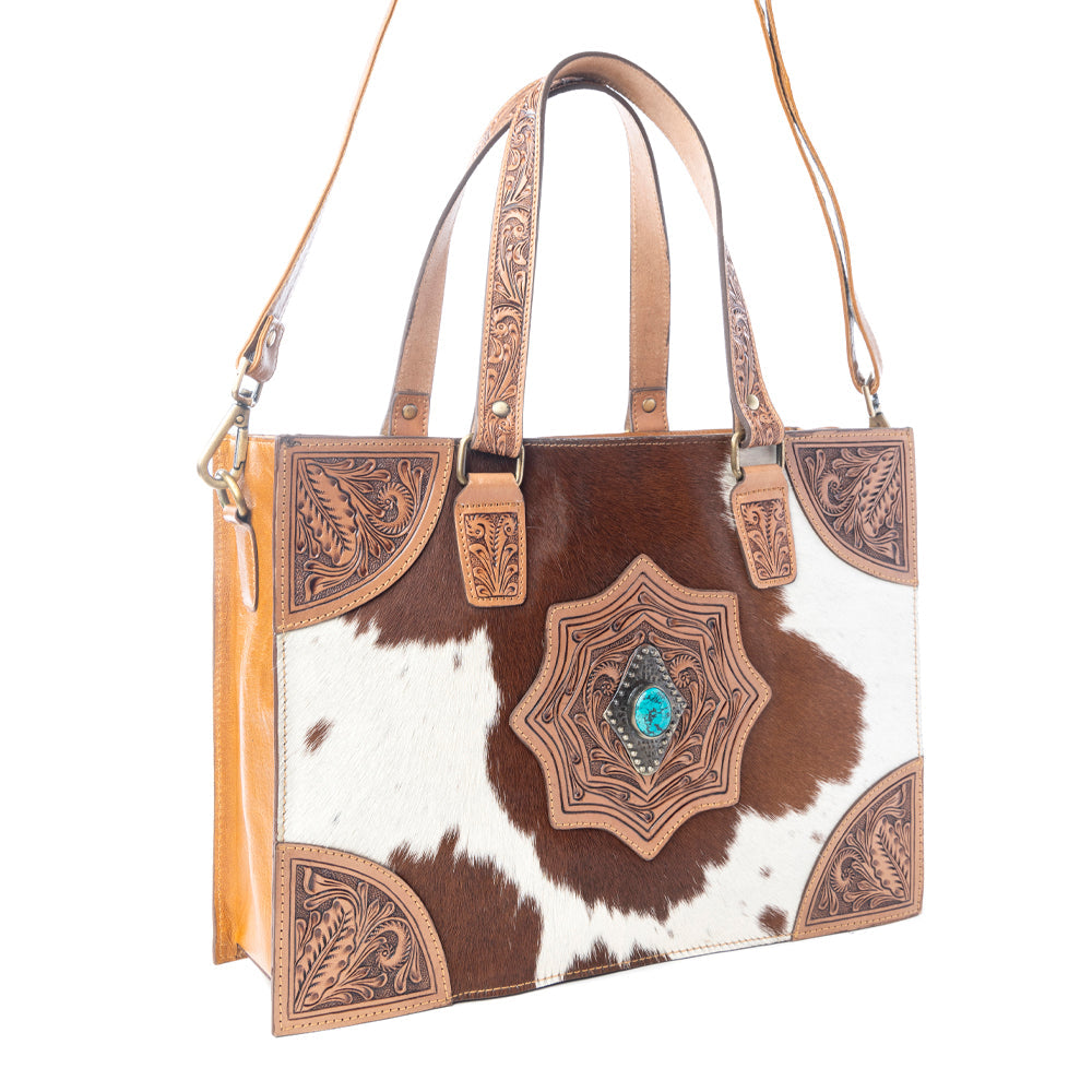 Sac à main Myra Desert Jewel en cuir Timber Brown avec tannage manuel et dissimulation d'arme à feu