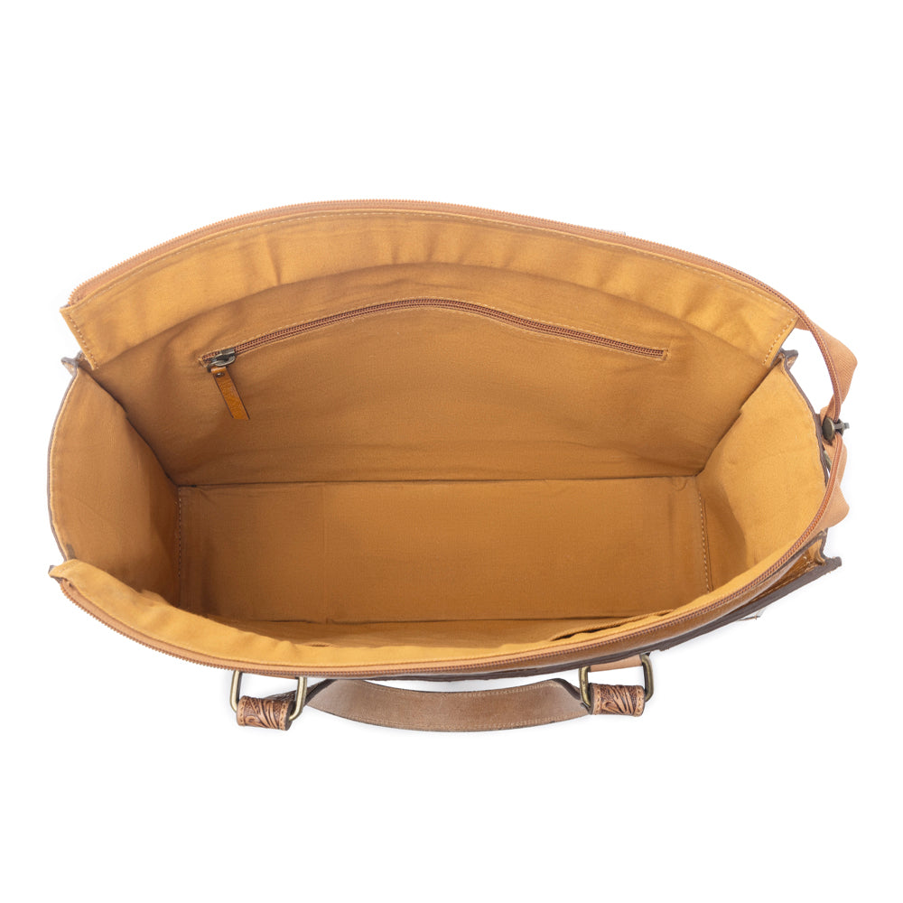 Sac à main Myra Desert Jewel en cuir Timber Brown avec tannage manuel et dissimulation d'arme à feu