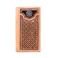 Portefeuille en cuir Myra Starweave Dusk pour hommes en Sienna vieilli, ciselé à la main