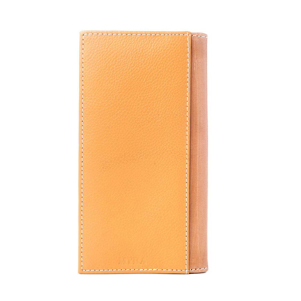 Portefeuille en cuir Myra Starweave Dusk pour hommes en Sienna vieilli, ciselé à la main