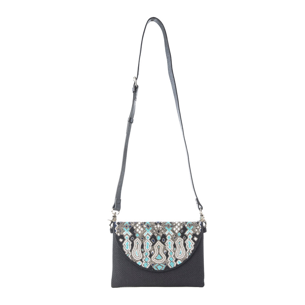 Sac bandoulière Myra Sahara Sky en noir givré