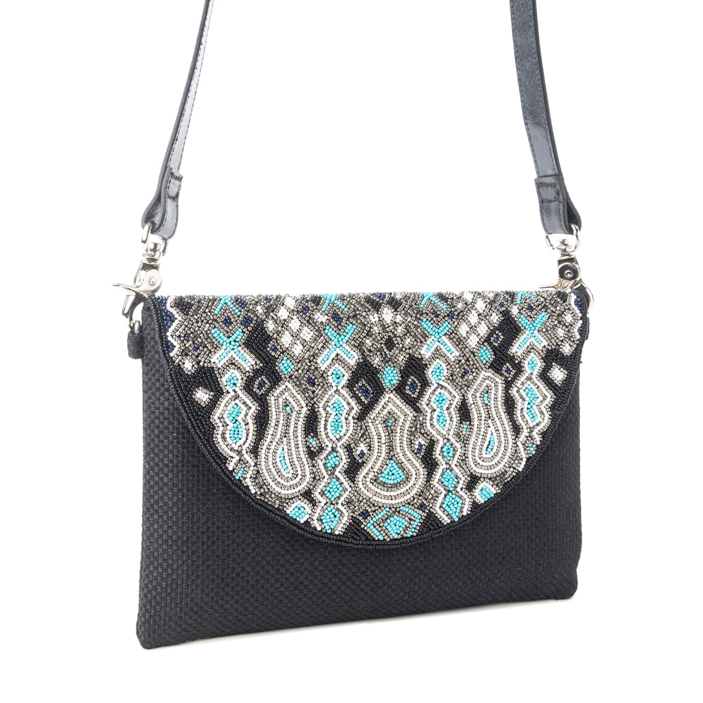 Sac bandoulière Myra Sahara Sky en noir givré