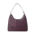 Sac en cuir tanné végétal Myra Zidana Marlowe Dusk prune foncé