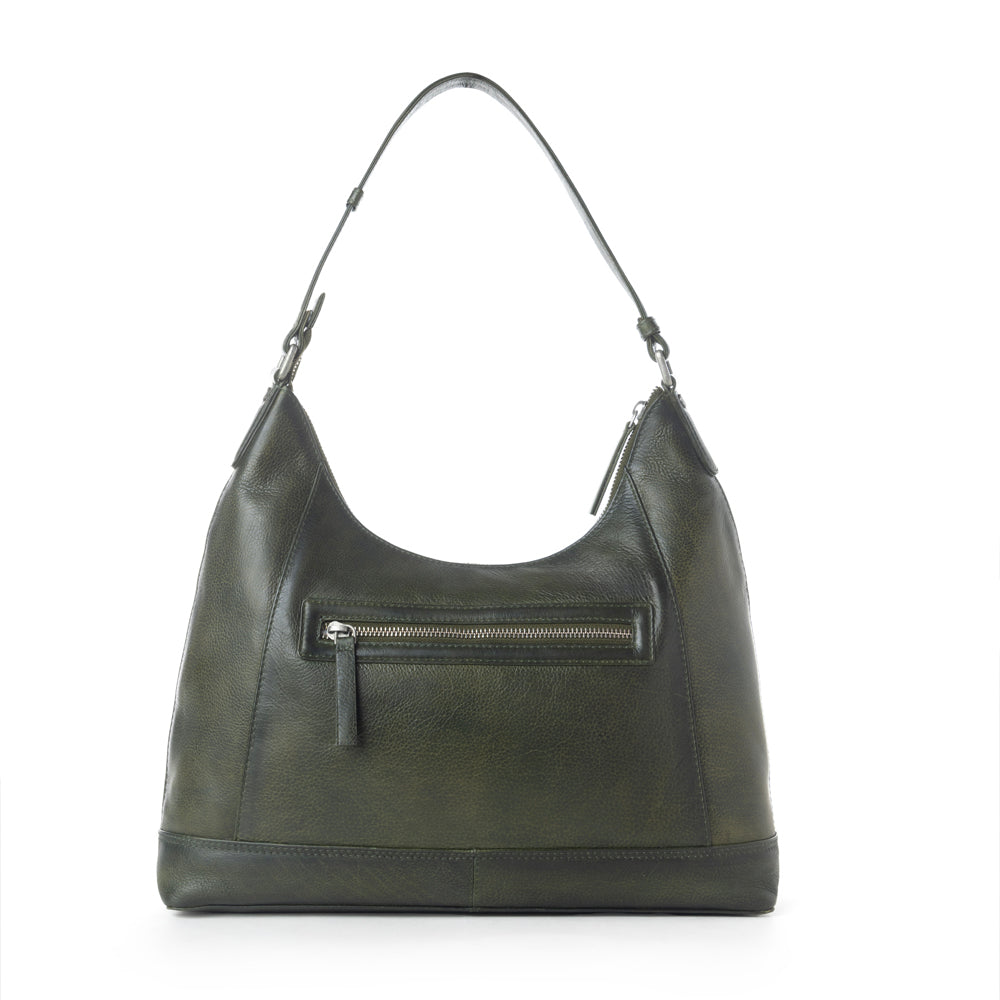 Sac en cuir au tannage végétal Myra Zidana Marlowe Dusk, coloris Twilight Smoke