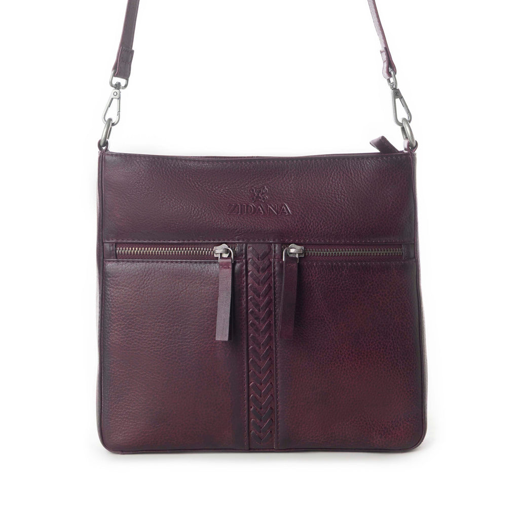 Sac à bandoulière en cuir végétal tanné Myra Zidana El Paso Twin en couleur marron Mesa