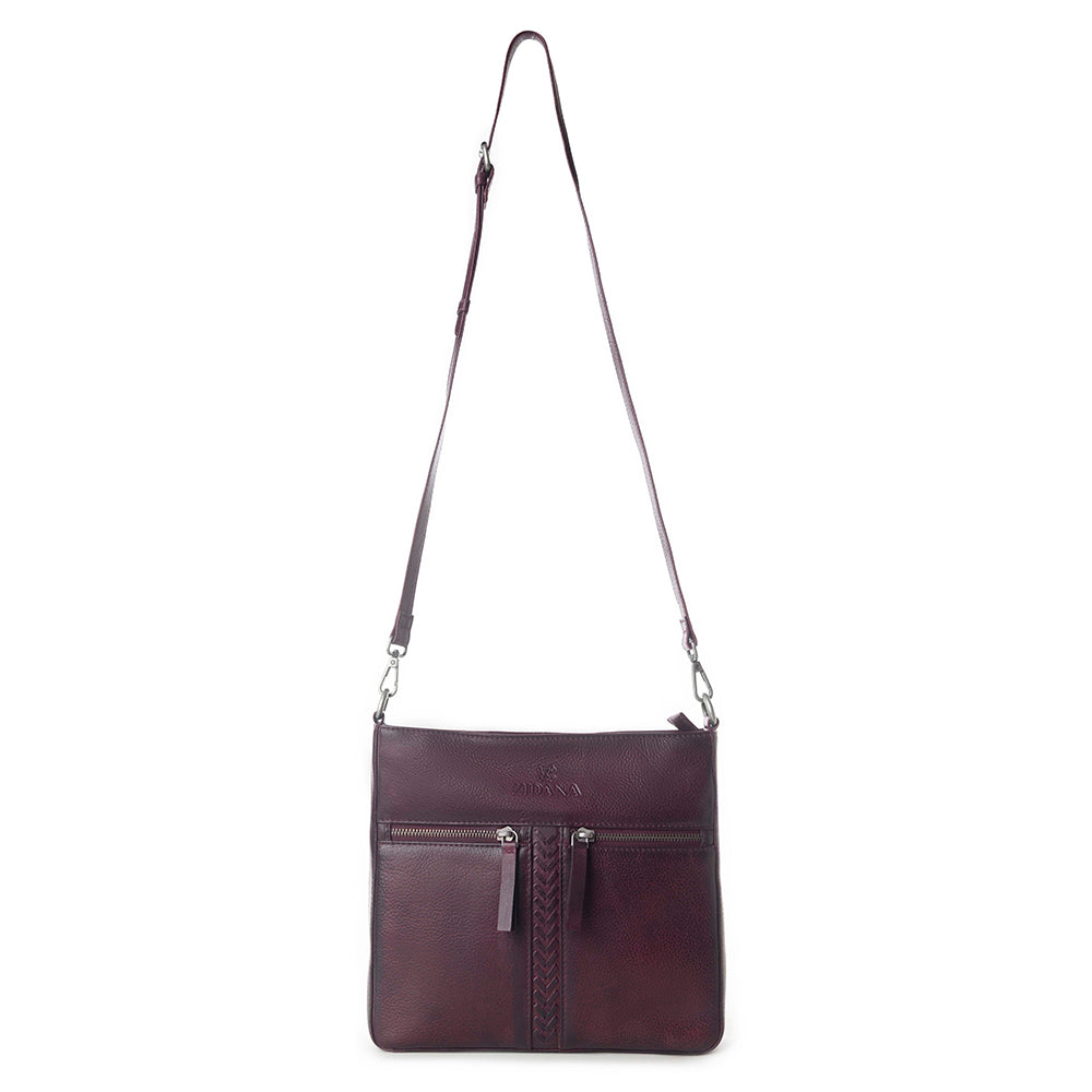 Sac à bandoulière en cuir végétal tanné Myra Zidana El Paso Twin en couleur marron Mesa