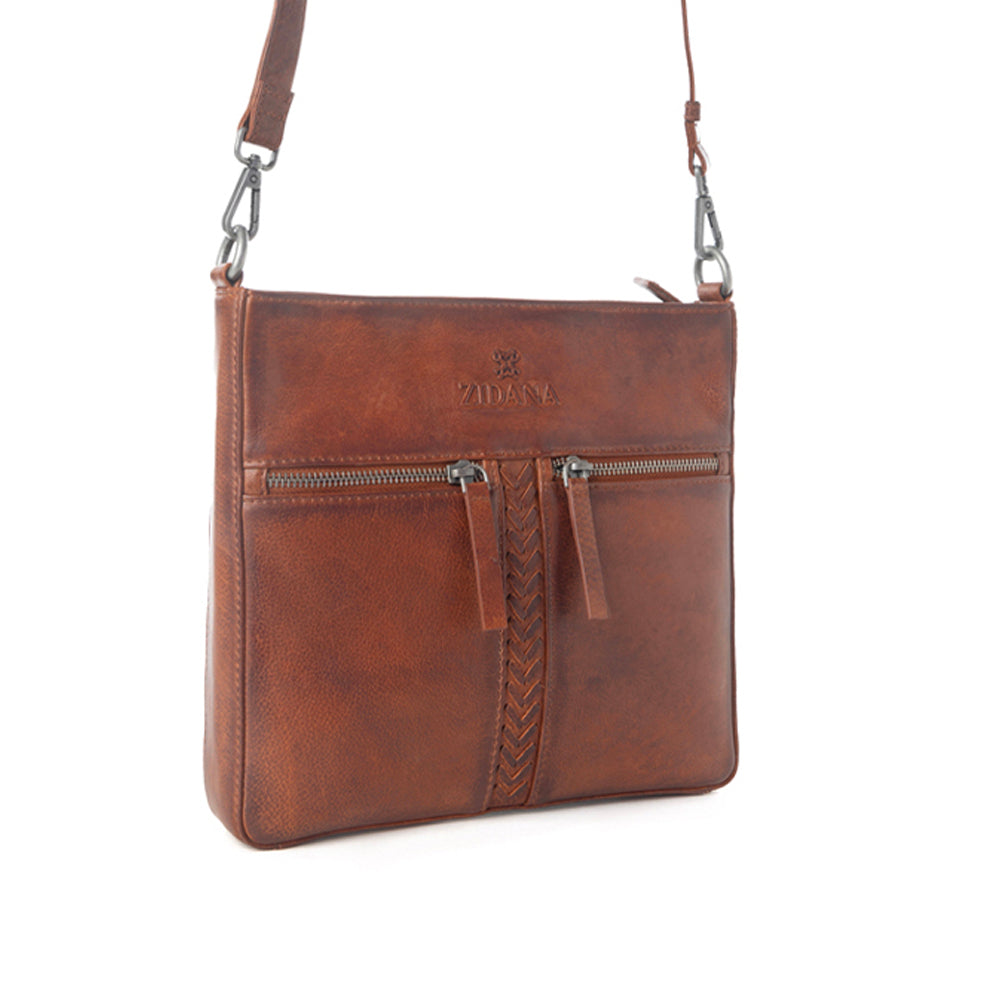 Sac bandoulière en cuir végétal Myra Zidana El Paso Twin en rouge Wildwood