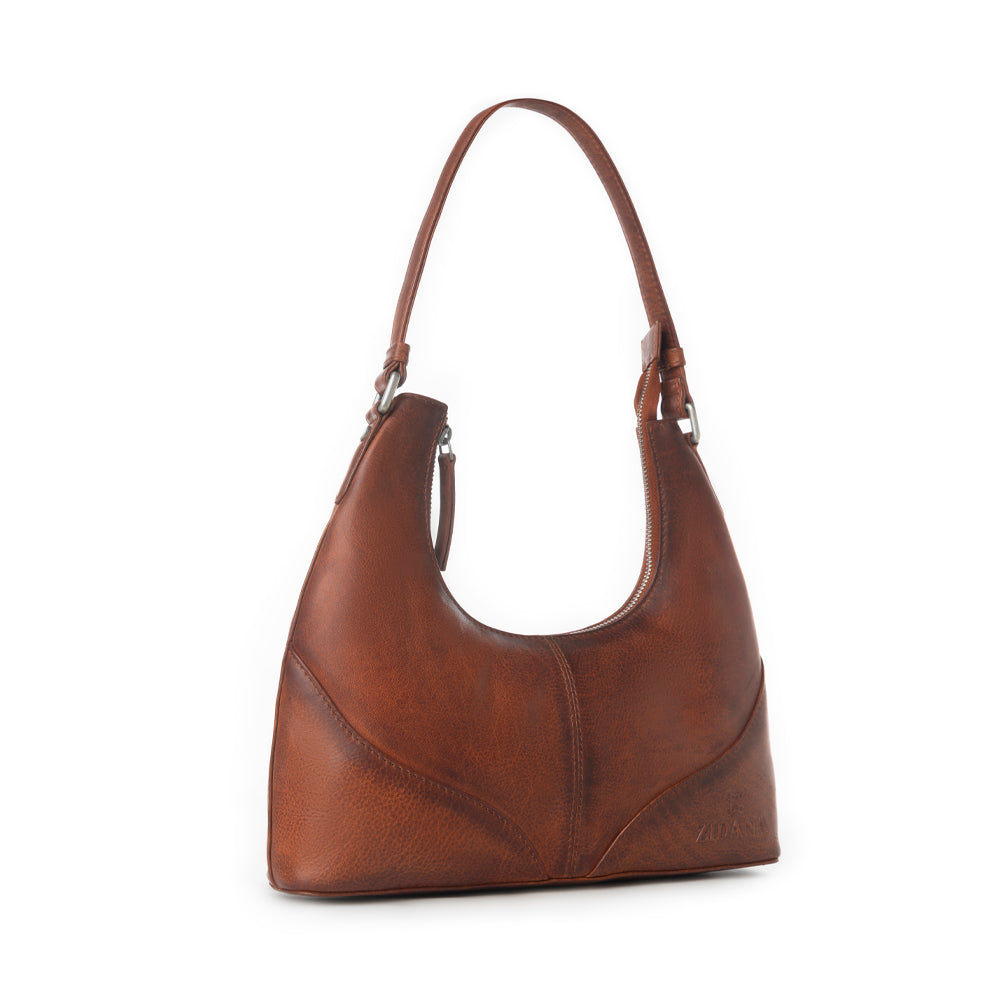 Sac à bandoulière en cuir tanné végétal Myra Zidana Winchester Loop couleur « Maple Glaze »