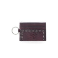Portefeuille Myra Zidana Steelhoof en cuir tanné végétal clouté, couleur prune sienne