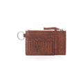 Portefeuille en cuir Myra Zidana Vino tressé tannage végétal, couleur Chestnut Shine