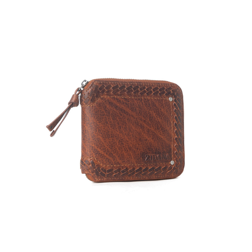 Portefeuille Myra Zidana Dante pour hommes en cuir tanné végétal coloris Cuivre Sierra