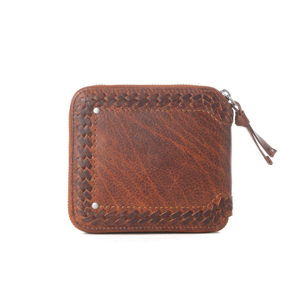 Portefeuille Myra Zidana Dante pour hommes en cuir tanné végétal coloris Cuivre Sierra