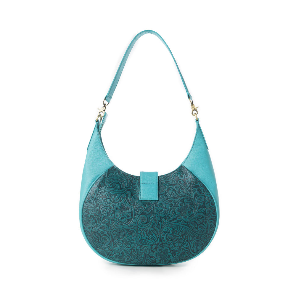 Sac en cuir gaufré Myra Alanna Prairie Aqua