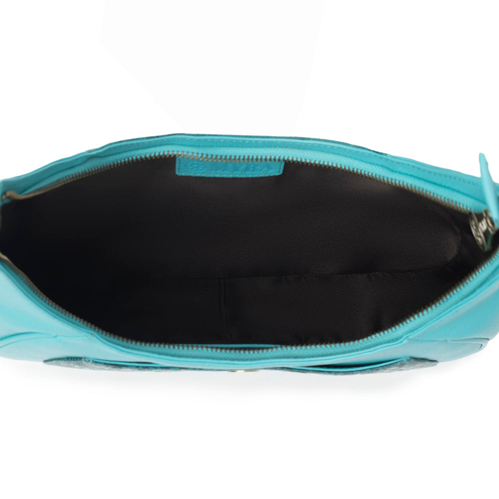 Sac en cuir gaufré Myra Alanna Prairie Aqua