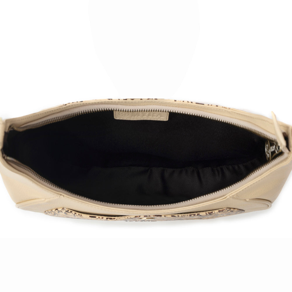 Sac Myra Alanna en cuir embossé Vanille Noire