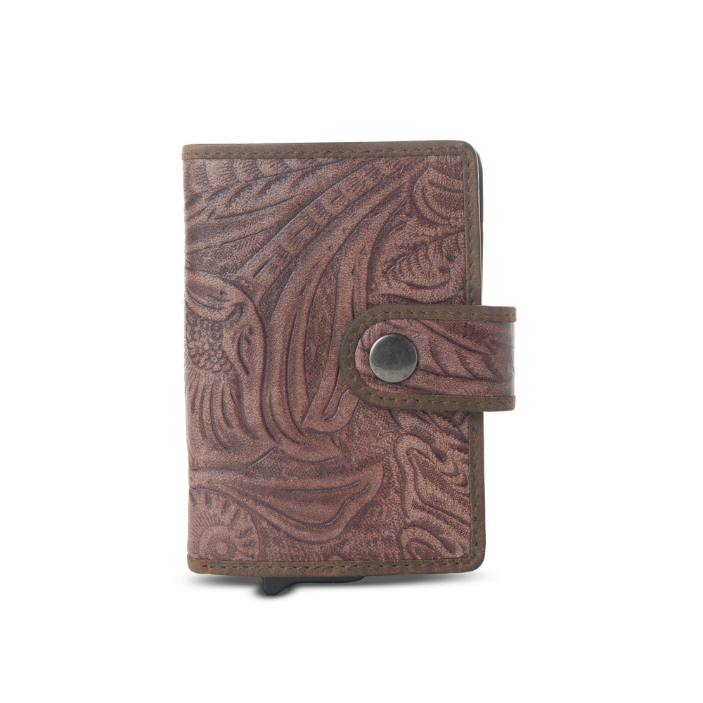 Porte-cartes en cuir Myra Laredo Trail, coloris Noyer Fumé