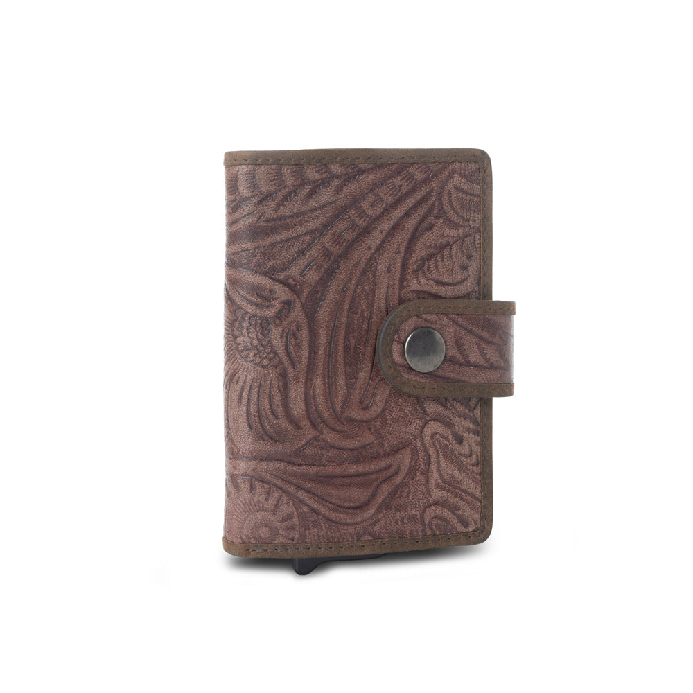 Porte-cartes en cuir Myra Laredo Trail, coloris Noyer Fumé